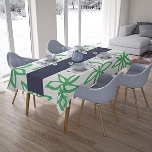 Bonamaison Tafelkleed, Anti-Mold, Sneldrogend, Waterdicht, 100% Polyester Tafellaken, Petroleum Groen, Wit, 140 x 200 Cm Ontworpen en Vervaardigd in Turkije Bonamaison Tafelkleed, Anti-Mold, Sneldrogend, Waterdicht, 100% Polyester Tafellaken, Petroleum Groen, Wit, 140 x 200 Cm Ontworpen en Vervaardigd in Turkije