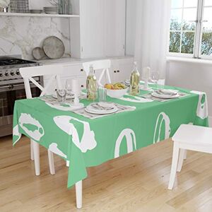Bonamaison Tafelkleed, Anti-Mold, Sneldrogend, Waterdicht, 100% Polyester Tafellaken, Petroleum Groen, Wit, 140 x 160 Cm Ontworpen en Vervaardigd in Turkije Bonamaison Tafelkleed, Anti-Mold, Sneldrogend, Waterdicht, 100% Polyester Tafellaken, Petroleum Groen, Wit, 140 x 160 Cm Ontworpen en Vervaardigd in Turkije