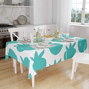 Bonamaison Tafelkleed, Anti-Mold, Sneldrogend, Waterdicht, 100% Polyester Tafellaken, Turkoois, wit, 140 x 160 Cm Ontworpen en Vervaardigd in Turkije Bonamaison Tafelkleed, Anti-Mold, Sneldrogend, Waterdicht, 100% Polyester Tafellaken, Turkoois, wit, 140 x 160 Cm Ontworpen en Vervaardigd in Turkije
