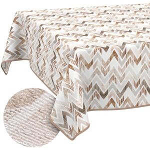 ANRO Tafelkleed afwasbaar zigzag rechthoekig 160 x 140 cm waterafstotend voor binnen en buiten, lotuseffect, met zoom ANRO Tafelkleed afwasbaar zigzag rechthoekig 160 x 140 cm waterafstotend voor binnen en buiten, lotuseffect, met zoom
