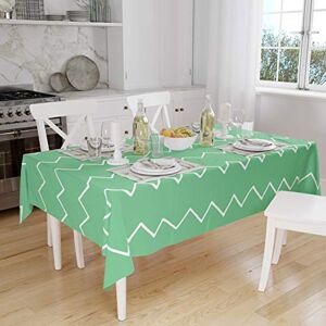 Bonamaison Tafelkleed, Anti-Mold, Sneldrogend, Waterdicht, 100% Polyester Tafellaken, Petroleum Groen, Wit, 140 x 160 Cm Ontworpen en Vervaardigd in Turkije Bonamaison Tafelkleed, Anti-Mold, Sneldrogend, Waterdicht, 100% Polyester Tafellaken, Petroleum Groen, Wit, 140 x 160 Cm Ontworpen en Vervaardigd in Turkije