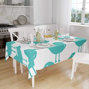 Bonamaison Tafelkleed, Anti-Mold, Sneldrogend, Waterdicht, 100% Polyester Tafellaken, Turkoois, wit, 140 x 160 Cm Ontworpen en Vervaardigd in Turkije Bonamaison Tafelkleed, Anti-Mold, Sneldrogend, Waterdicht, 100% Polyester Tafellaken, Turkoois, wit, 140 x 160 Cm Ontworpen en Vervaardigd in Turkije