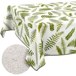 ANRO Afwasbaar tafelkleed varen rechthoekig 180 x 140 cm waterafstotend voor binnen en buiten, lotuseffect, met zoom ANRO Afwasbaar tafelkleed varen rechthoekig 180 x 140 cm waterafstotend voor binnen en buiten, lotuseffect, met zoom