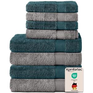 Komfortec Handdoekenset – Set van 8-4x Handdoek 50x100 cm en 4x Badhanddoek 70x140 cm 100% Katoen Antracietgrijs&Petroleumblauw Komfortec Handdoekenset – Set van 8-4x Handdoek 50x100 cm en 4x Badhanddoek 70x140 cm 100% Katoen Antracietgrijs&Petroleumblauw