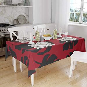 Bonamaison Tafelkleed, Anti-Mold, Sneldrogend, Waterdicht, 100% Polyester Tafellaken, rood Zwart, 140 x 160 Cm Ontworpen en Vervaardigd in Turkije Bonamaison Tafelkleed, Anti-Mold, Sneldrogend, Waterdicht, 100% Polyester Tafellaken, rood Zwart, 140 x 160 Cm Ontworpen en Vervaardigd in Turkije