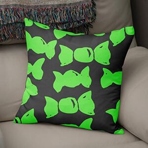 Bonamaison Decoratieve kussenhoes Neon groen & Fume, gooien kussenhoezen, home decoratieve kussenslopen voor woonkamer, bank, slaapkamer, maat: 43x43 cm ontworpen en vervaardigd in Turkije Bonamaison Decoratieve kussenhoes Neon groen & Fume, gooien kussenhoezen, home decoratieve kussenslopen voor woonkamer, bank, slaapkamer, maat: 43x43 cm ontworpen en vervaardigd in Turkije