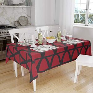Bonamaison Tafelkleed, Anti-Mold, Sneldrogend, Waterdicht, 100% Polyester Tafellaken, rood Zwart, 140 x 160 Cm Ontworpen en Vervaardigd in Turkije Bonamaison Tafelkleed, Anti-Mold, Sneldrogend, Waterdicht, 100% Polyester Tafellaken, rood Zwart, 140 x 160 Cm Ontworpen en Vervaardigd in Turkije