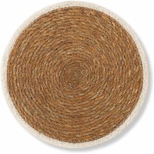 PARENCE .- Ronde zeewier onderzetter Ø25 cm met witte rand Individueel decoratief tafelkleed voor de keuken Natuurlijke hittebestendige onderzetter PARENCE .- Ronde zeewier onderzetter Ø25 cm met witte rand Individueel decoratief tafelkleed voor de keuken Natuurlijke hittebestendige onderzetter