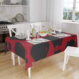 Bonamaison Tafelkleed, Anti-Mold, Sneldrogend, Waterdicht, 100% Polyester Tafellaken, rood Zwart, 140 x 160 Cm Ontworpen en Vervaardigd in Turkije Bonamaison Tafelkleed, Anti-Mold, Sneldrogend, Waterdicht, 100% Polyester Tafellaken, rood Zwart, 140 x 160 Cm Ontworpen en Vervaardigd in Turkije