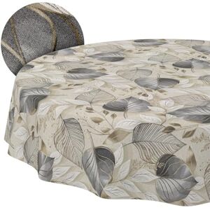 ANRO Afwasbaar tafelzeil, lotuseffect, onderhoudsvriendelijk, van katoen, polyester, vuilafstotend, voor buiten, tuintafelkleed, palladium, bladeren, rond, 120 cm ANRO Afwasbaar tafelzeil, lotuseffect, onderhoudsvriendelijk, van katoen, polyester, vuilafstotend, voor buiten, tuintafelkleed, palladium, bladeren, rond, 120 cm