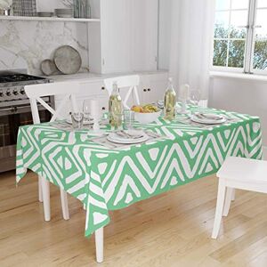 Bonamaison Tafelkleed, Anti-Mold, Sneldrogend, Waterdicht, 100% Polyester Tafellaken, Petroleum Groen, Wit, 140 x 160 Cm Ontworpen en Vervaardigd in Turkije Bonamaison Tafelkleed, Anti-Mold, Sneldrogend, Waterdicht, 100% Polyester Tafellaken, Petroleum Groen, Wit, 140 x 160 Cm Ontworpen en Vervaardigd in Turkije