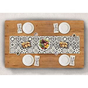 Vilber , Tafelloper van vinyl (38,5 x 155 x 0,22 cm), vuilafstotend, antislip en hittebestendig, combineerbaar met placemats en tapijten Collar 05 Vilber , Tafelloper van vinyl (38,5 x 155 x 0,22 cm), vuilafstotend, antislip en hittebestendig, combineerbaar met placemats en tapijten Collar 05