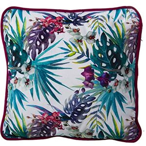 DRW Vierkant fluwelen kussen met bladeren 45 x 45 cm DRW Vierkant fluwelen kussen met bladeren 45 x 45 cm