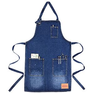 VANTOO Koksschort met zakken, denim keukenschort voor mannen vrouwen, cadeau voor vrouwen en mannen, mama en papa, blauw, groot VANTOO Koksschort met zakken, denim keukenschort voor mannen vrouwen, cadeau voor vrouwen en mannen, mama en papa, blauw, groot