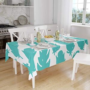 Bonamaison Tafelkleed, Anti-Mold, Sneldrogend, Waterdicht, 100% Polyester Tafellaken, Turkoois, wit, 140 x 160 Cm Ontworpen en Vervaardigd in Turkije Bonamaison Tafelkleed, Anti-Mold, Sneldrogend, Waterdicht, 100% Polyester Tafellaken, Turkoois, wit, 140 x 160 Cm Ontworpen en Vervaardigd in Turkije