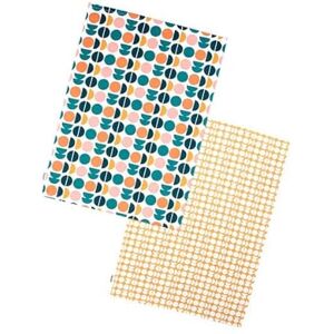Dexam Retro Spot Gerecycled Katoen Set van 2 Theedoeken Teal Dexam Retro Spot Gerecycled Katoen Set van 2 Theedoeken Teal