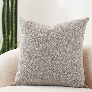 DOMVITUS Luxe decoratieve sierkussenhoes 45 x 45 cm getextureerde boucle vierkante sofa kussen voor woonkamer geweven accent kussensloop, 1 stuk, zandgrijs DOMVITUS Luxe decoratieve sierkussenhoes 45 x 45 cm getextureerde boucle vierkante sofa kussen voor woonkamer geweven accent kussensloop, 1 stuk, zandgrijs
