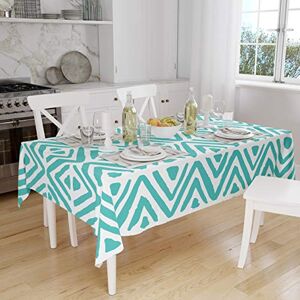 Bonamaison Tafelkleed, Anti-Mold, Sneldrogend, Waterdicht, 100% Polyester Tafellaken, Turkoois, wit, 140 x 160 Cm Ontworpen en Vervaardigd in Turkije Bonamaison Tafelkleed, Anti-Mold, Sneldrogend, Waterdicht, 100% Polyester Tafellaken, Turkoois, wit, 140 x 160 Cm Ontworpen en Vervaardigd in Turkije