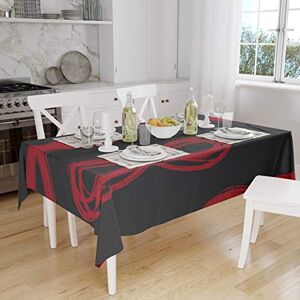 Bonamaison Tafelkleed, Anti-Mold, Sneldrogend, Waterdicht, 100% Polyester Tafellaken, rood Zwart, 140 x 160 Cm Ontworpen en Vervaardigd in Turkije Bonamaison Tafelkleed, Anti-Mold, Sneldrogend, Waterdicht, 100% Polyester Tafellaken, rood Zwart, 140 x 160 Cm Ontworpen en Vervaardigd in Turkije