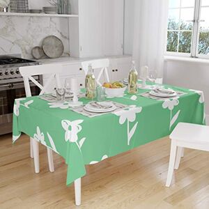 Bonamaison Tafelkleed, Anti-Mold, Sneldrogend, Waterdicht, 100% Polyester Tafellaken, Petroleum Groen, Wit, 140 x 160 Cm Ontworpen en Vervaardigd in Turkije Bonamaison Tafelkleed, Anti-Mold, Sneldrogend, Waterdicht, 100% Polyester Tafellaken, Petroleum Groen, Wit, 140 x 160 Cm Ontworpen en Vervaardigd in Turkije