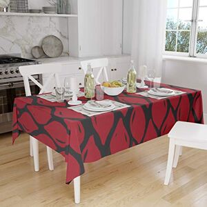 Bonamaison Tafelkleed, Anti-Mold, Sneldrogend, Waterdicht, 100% Polyester Tafellaken, rood Zwart, 140 x 160 Cm Ontworpen en Vervaardigd in Turkije Bonamaison Tafelkleed, Anti-Mold, Sneldrogend, Waterdicht, 100% Polyester Tafellaken, rood Zwart, 140 x 160 Cm Ontworpen en Vervaardigd in Turkije