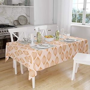 Bonamaison Tafelkleed, Anti-Mold, Sneldrogend, Waterdicht, 100% Polyester Tafellaken, Oranje, gebroken wit, 140 x 160 Cm Ontworpen en Vervaardigd in Turkije Bonamaison Tafelkleed, Anti-Mold, Sneldrogend, Waterdicht, 100% Polyester Tafellaken, Oranje, gebroken wit, 140 x 160 Cm Ontworpen en Vervaardigd in Turkije