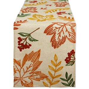 DII Herfsttafeldecor geborduurd tafelblad voor Thanksgiving Dining, Tafelloper, 14x70, verspreide bladeren DII Herfsttafeldecor geborduurd tafelblad voor Thanksgiving Dining, Tafelloper, 14x70, verspreide bladeren