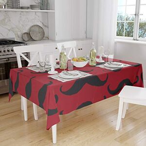 Bonamaison Tafelkleed, Anti-Mold, Sneldrogend, Waterdicht, 100% Polyester Tafellaken, rood Zwart, 140 x 160 Cm Ontworpen en Vervaardigd in Turkije Bonamaison Tafelkleed, Anti-Mold, Sneldrogend, Waterdicht, 100% Polyester Tafellaken, rood Zwart, 140 x 160 Cm Ontworpen en Vervaardigd in Turkije