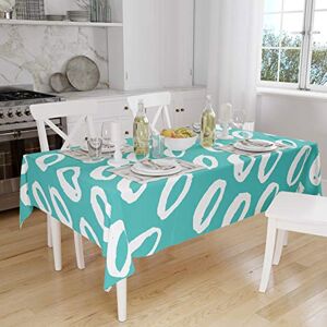 Bonamaison Tafelkleed, Anti-Mold, Sneldrogend, Waterdicht, 100% Polyester Tafellaken, Turkoois, wit, 140 x 160 Cm Ontworpen en Vervaardigd in Turkije Bonamaison Tafelkleed, Anti-Mold, Sneldrogend, Waterdicht, 100% Polyester Tafellaken, Turkoois, wit, 140 x 160 Cm Ontworpen en Vervaardigd in Turkije