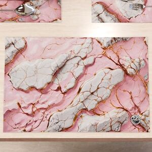 PETTI Artigiani Italiani MarbLELIZED Amerikaanse placemats, wasbaar, placemats van stof in marmerlook, roze, set van 6 (30 x 45 cm) elegant, ideaal voor ontbijt, lunch en diner, cadeau-idee, 100% Made in Italy PETTI Artigiani Italiani MarbLELIZED Amerikaanse placemats, wasbaar, placemats van stof in marmerlook, roze, set van 6 (30 x 45 cm) elegant, ideaal voor ontbijt, lunch en diner, cadeau-idee, 100% Made in Italy
