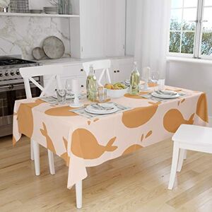 Bonamaison Tafelkleed, Anti-Mold, Sneldrogend, Waterdicht, 100% Polyester Tafellaken, Oranje, gebroken wit, 140 x 160 Cm Ontworpen en Vervaardigd in Turkije Bonamaison Tafelkleed, Anti-Mold, Sneldrogend, Waterdicht, 100% Polyester Tafellaken, Oranje, gebroken wit, 140 x 160 Cm Ontworpen en Vervaardigd in Turkije