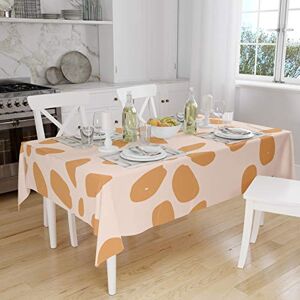 Bonamaison Tafelkleed, Anti-Mold, Sneldrogend, Waterdicht, 100% Polyester Tafellaken, Oranje, gebroken wit, 140 x 160 Cm Ontworpen en Vervaardigd in Turkije Bonamaison Tafelkleed, Anti-Mold, Sneldrogend, Waterdicht, 100% Polyester Tafellaken, Oranje, gebroken wit, 140 x 160 Cm Ontworpen en Vervaardigd in Turkije