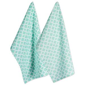 DII Sneldrogende bloem zak theedoeken, set van 2-Aqua, katoen, vaatdoek set DII Sneldrogende bloem zak theedoeken, set van 2-Aqua, katoen, vaatdoek set