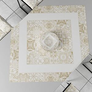 PETTI Artigiani Italiani Tafelloper, tafelkleed voor de keuken, modern middenstuk in digitale print, Vietri Taupe, 100% Made in Italy PETTI Artigiani Italiani Tafelloper, tafelkleed voor de keuken, modern middenstuk in digitale print, Vietri Taupe, 100% Made in Italy