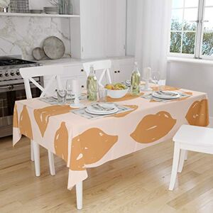 Bonamaison Tafelkleed, Anti-Mold, Sneldrogend, Waterdicht, 100% Polyester Tafellaken, Oranje, gebroken wit, 140 x 160 Cm Ontworpen en Vervaardigd in Turkije Bonamaison Tafelkleed, Anti-Mold, Sneldrogend, Waterdicht, 100% Polyester Tafellaken, Oranje, gebroken wit, 140 x 160 Cm Ontworpen en Vervaardigd in Turkije
