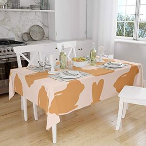 Bonamaison Tafelkleed, Anti-Mold, Sneldrogend, Waterdicht, 100% Polyester Tafellaken, Oranje, gebroken wit, 140 x 160 Cm Ontworpen en Vervaardigd in Turkije Bonamaison Tafelkleed, Anti-Mold, Sneldrogend, Waterdicht, 100% Polyester Tafellaken, Oranje, gebroken wit, 140 x 160 Cm Ontworpen en Vervaardigd in Turkije