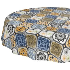 ANRO Wasdoek tafelkleed, afwasbaar, onderhoudsvriendelijk, waterafstotend, lotuseffect, tuintafelkleed, porto, rond, 140 cm, snijrand ANRO Wasdoek tafelkleed, afwasbaar, onderhoudsvriendelijk, waterafstotend, lotuseffect, tuintafelkleed, porto, rond, 140 cm, snijrand