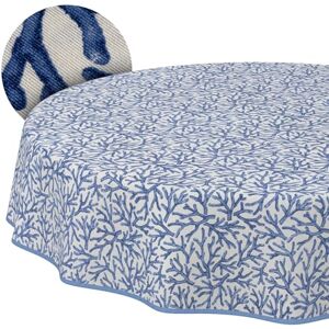 ANRO Afwasbaar tafelzeil, lotuseffect, onderhoudsvriendelijk, van katoen, polyester, vuilafstotend, voor buiten, tuintafelkleed, koraalblauw, rond, 140 cm, met paspelband ANRO Afwasbaar tafelzeil, lotuseffect, onderhoudsvriendelijk, van katoen, polyester, vuilafstotend, voor buiten, tuintafelkleed, koraalblauw, rond, 140 cm, met paspelband