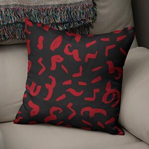 Bonamaison Decoratieve Kussensloop, Rood Zwart Kussenhoezen Bank, Zitkussen, Decoratieve Kussenhoesjes, Kussensloop; Sofa, Slaapkamer, Kantoor, Auto 43x43 Cm Ontworpen en Vervaardigd in Turkije Bonamaison Decoratieve Kussensloop, Rood Zwart Kussenhoezen Bank, Zitkussen, Decoratieve Kussenhoesjes, Kussensloop; Sofa, Slaapkamer, Kantoor, Auto 43x43 Cm Ontworpen en Vervaardigd in Turkije