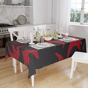 Bonamaison Tafelkleed, Anti-Mold, Sneldrogend, Waterdicht, 100% Polyester Tafellaken, rood Zwart, 140 x 160 Cm Ontworpen en Vervaardigd in Turkije Bonamaison Tafelkleed, Anti-Mold, Sneldrogend, Waterdicht, 100% Polyester Tafellaken, rood Zwart, 140 x 160 Cm Ontworpen en Vervaardigd in Turkije