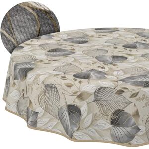 ANRO Afwasbaar tafelzeil, lotuseffect, onderhoudsvriendelijk, van katoen, polyester, vuilafstotend, voor buiten, tuintafelkleed, palladium, rond, 140 cm, met biesband ANRO Afwasbaar tafelzeil, lotuseffect, onderhoudsvriendelijk, van katoen, polyester, vuilafstotend, voor buiten, tuintafelkleed, palladium, rond, 140 cm, met biesband