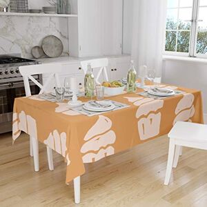 Bonamaison Tafelkleed, Anti-Mold, Sneldrogend, Waterdicht, 100% Polyester Tafellaken, Oranje, gebroken wit, 140 x 160 Cm Ontworpen en Vervaardigd in Turkije Bonamaison Tafelkleed, Anti-Mold, Sneldrogend, Waterdicht, 100% Polyester Tafellaken, Oranje, gebroken wit, 140 x 160 Cm Ontworpen en Vervaardigd in Turkije