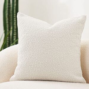 DOMVITUS Luxe decoratieve sierkussenhoes 45 x 45 cm getextureerde boucle vierkante sofa sofa kussen voor woonkamer geweven accent kussensloop, 1 stuk, ivoor DOMVITUS Luxe decoratieve sierkussenhoes 45 x 45 cm getextureerde boucle vierkante sofa sofa kussen voor woonkamer geweven accent kussensloop, 1 stuk, ivoor
