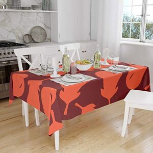 Bonamaison Tafelkleed, Anti-Mold, Sneldrogend, Waterdicht, 100% Polyester Tafellaken, Oranje Bordeaux, 140 x 160 Cm Ontworpen en Vervaardigd in Turkije Bonamaison Tafelkleed, Anti-Mold, Sneldrogend, Waterdicht, 100% Polyester Tafellaken, Oranje Bordeaux, 140 x 160 Cm Ontworpen en Vervaardigd in Turkije