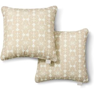 Martha Stewart Tulum Decoratief kussen voor binnen en buiten, set van 2 stuks, UV-vervagingsbestendig, waterafstotend, bedrukt modern design, 45,7 x 45,7 cm, taupe Martha Stewart Tulum Decoratief kussen voor binnen en buiten, set van 2 stuks, UV-vervagingsbestendig, waterafstotend, bedrukt modern design, 45,7 x 45,7 cm, taupe