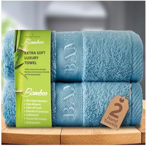 GC GAVENO CAVAILIA Bamboe Handdoeken 2 Stuks - 500 gsm Zeer Absorberend voor Badkamer - Blauw GC GAVENO CAVAILIA Bamboe Handdoeken 2 Stuks - 500 gsm Zeer Absorberend voor Badkamer - Blauw