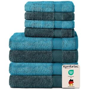 Komfortec Handdoekenset – Set van 8-4x Handdoek 50x100 cm en 4x Badhanddoek 70x140 cm 100% Katoen Turquoise&Petroleumblauw Komfortec Handdoekenset – Set van 8-4x Handdoek 50x100 cm en 4x Badhanddoek 70x140 cm 100% Katoen Turquoise&Petroleumblauw