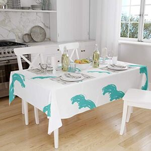 Bonamaison Tafelkleed, Anti-Mold, Sneldrogend, Waterdicht, 100% Polyester Tafellaken, Turkoois, wit, 140 x 160 Cm Ontworpen en Vervaardigd in Turkije Bonamaison Tafelkleed, Anti-Mold, Sneldrogend, Waterdicht, 100% Polyester Tafellaken, Turkoois, wit, 140 x 160 Cm Ontworpen en Vervaardigd in Turkije