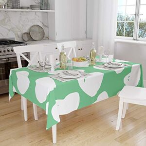 Bonamaison Tafelkleed, Anti-Mold, Sneldrogend, Waterdicht, 100% Polyester Tafellaken, Petroleum Groen, Wit, 140 x 160 Cm Ontworpen en Vervaardigd in Turkije Bonamaison Tafelkleed, Anti-Mold, Sneldrogend, Waterdicht, 100% Polyester Tafellaken, Petroleum Groen, Wit, 140 x 160 Cm Ontworpen en Vervaardigd in Turkije