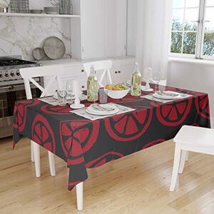 Bonamaison Tafelkleed, Anti-Mold, Sneldrogend, Waterdicht, 100% Polyester Tafellaken, rood Zwart, 140 x 160 Cm Ontworpen en Vervaardigd in Turkije Bonamaison Tafelkleed, Anti-Mold, Sneldrogend, Waterdicht, 100% Polyester Tafellaken, rood Zwart, 140 x 160 Cm Ontworpen en Vervaardigd in Turkije